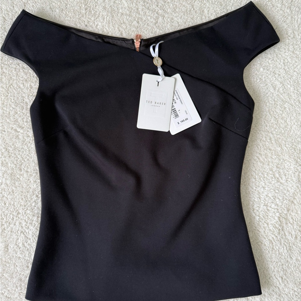 NWT Ted Baker Bardot top size 1(American size 4) black top- fits like a Size 0